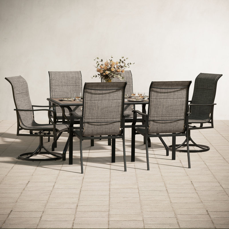 Argyri 6 - Person Patio Dining Set with Rectangular Table