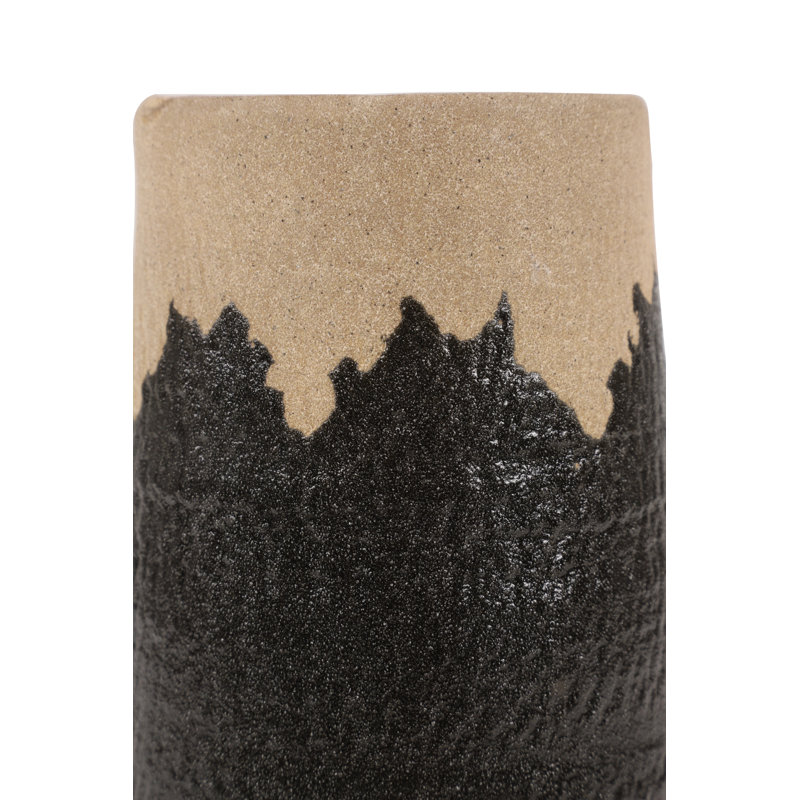 Vase décoratif en céramique avec détails terre cuite Lona, H 12 po x l 7 po x P 7 po