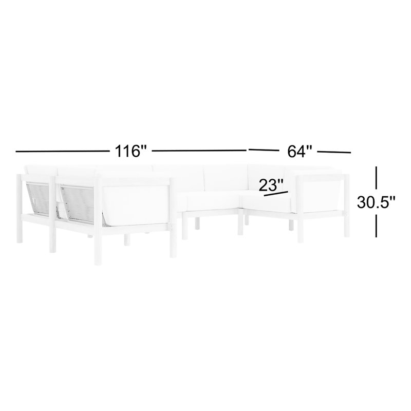 Haven Outdoor 6 - Seat Patio Sectional, Sunbrella Ashe