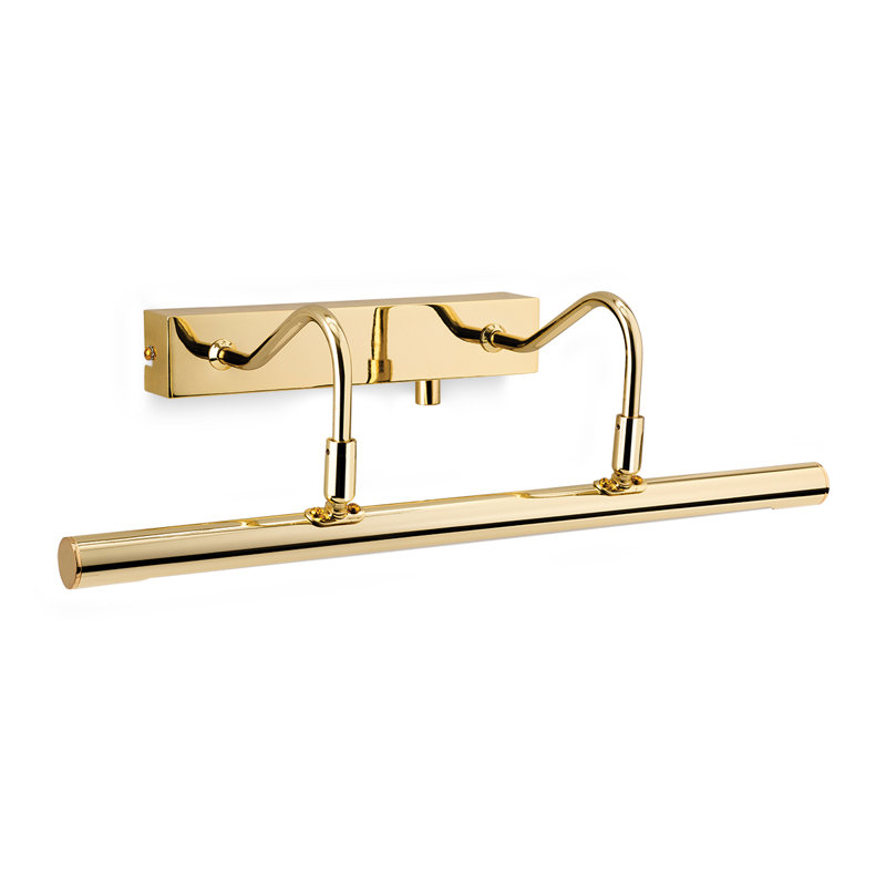 1 -Light Hardwired Dimmable LED Wall Mounted Picture Light, Polished Brass
