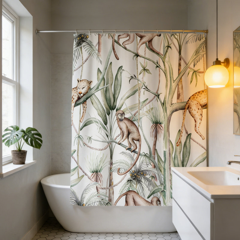 Ensemble de rideau de douche Rustic Forest