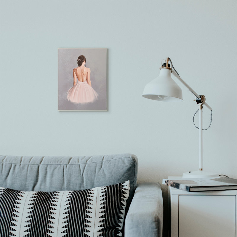 « ballerine fille, peinture gris rose », art textuel, Plaque murale, H 15 po x l 10 po
