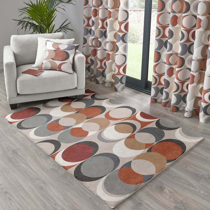 Sander Rectangle 120 cm x 180 cm Geometric Shapes Area Rug, Spice