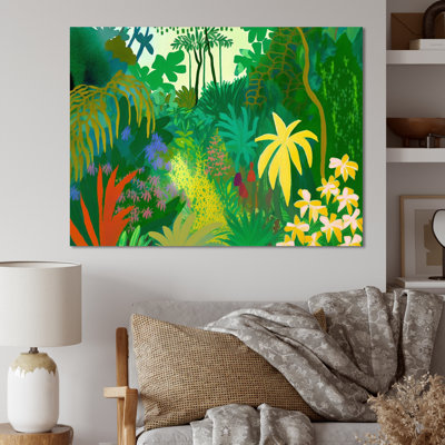 «Blossoming and Vibrant Jungle Flora VI», reproduction sur toile