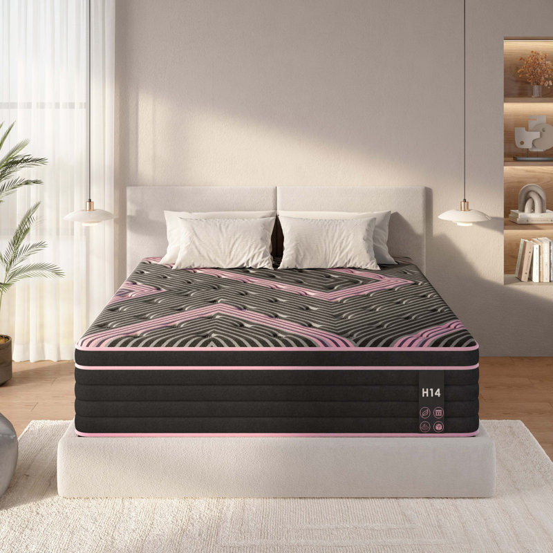 10 Inch Hybrid Medium Firm Mattress, Individually Pocketed Innerspring, King, 10"