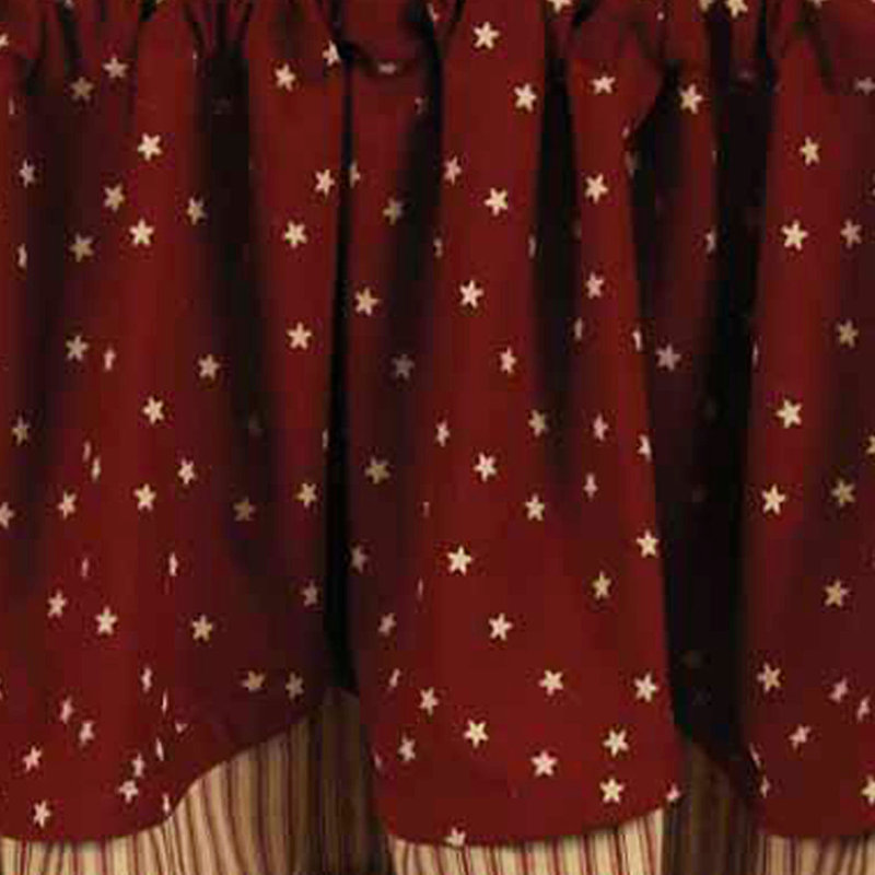 Jupe de fenêtre 72" salem star fairfield, Rouge campagnard