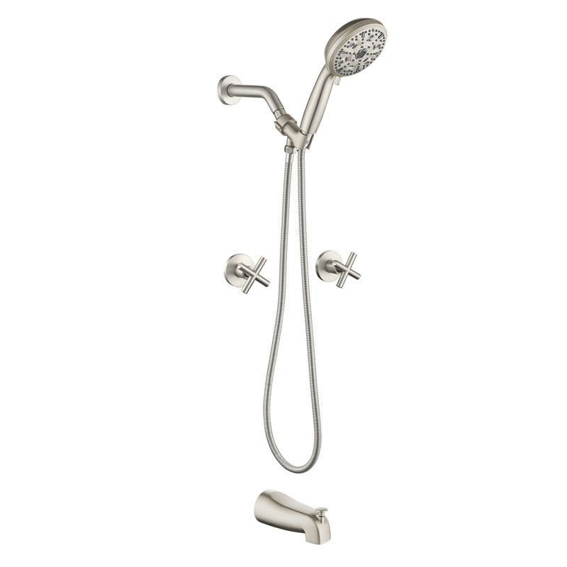 Volume Control Complete Shower System with Rough in-Valve, Brushed Nickel