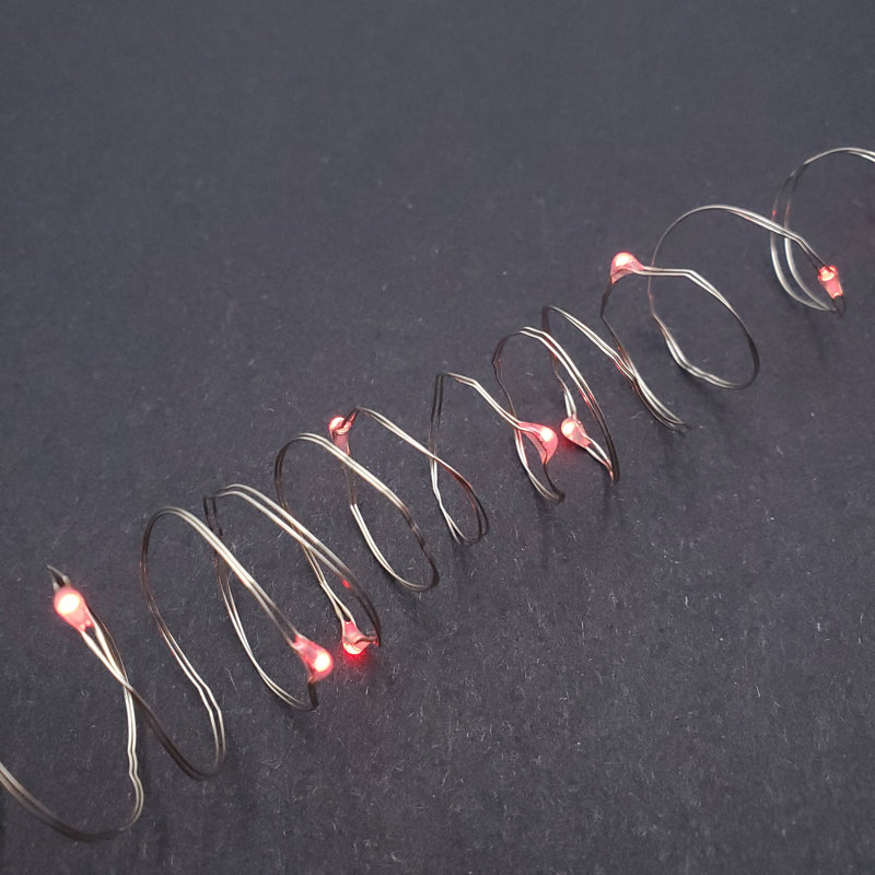 Battery Operated LED Fairy String Lights - 2 Count, Red
