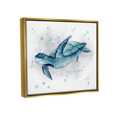 " Sea Life Tortoise Splash " by Janet Tava Painting Print