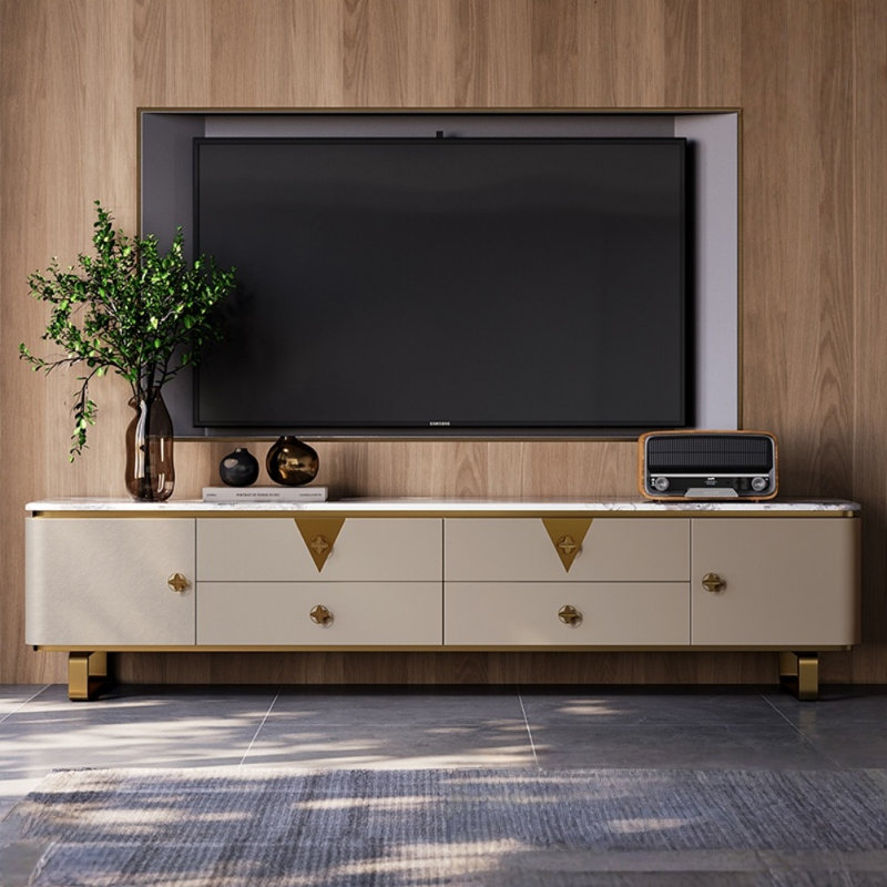 Modern Creative TV Cabinet, 20.47" H x 78.74" W x 17.72" D, Off White