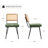 Bowens Tufted Faux Leather Upholstered Dining Side Chair with Ratten Back-1184536815