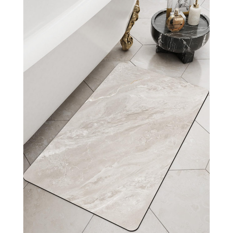 Ultra Thin Bath Mat, Non-Slip Rubber Super Absorbent Ultra-Thin Bathroom Rugs, Under Doors, Quick Dry Bathroom Floor Mats, Ideal for Shower, Tub and Sink, 16"x24", Jade