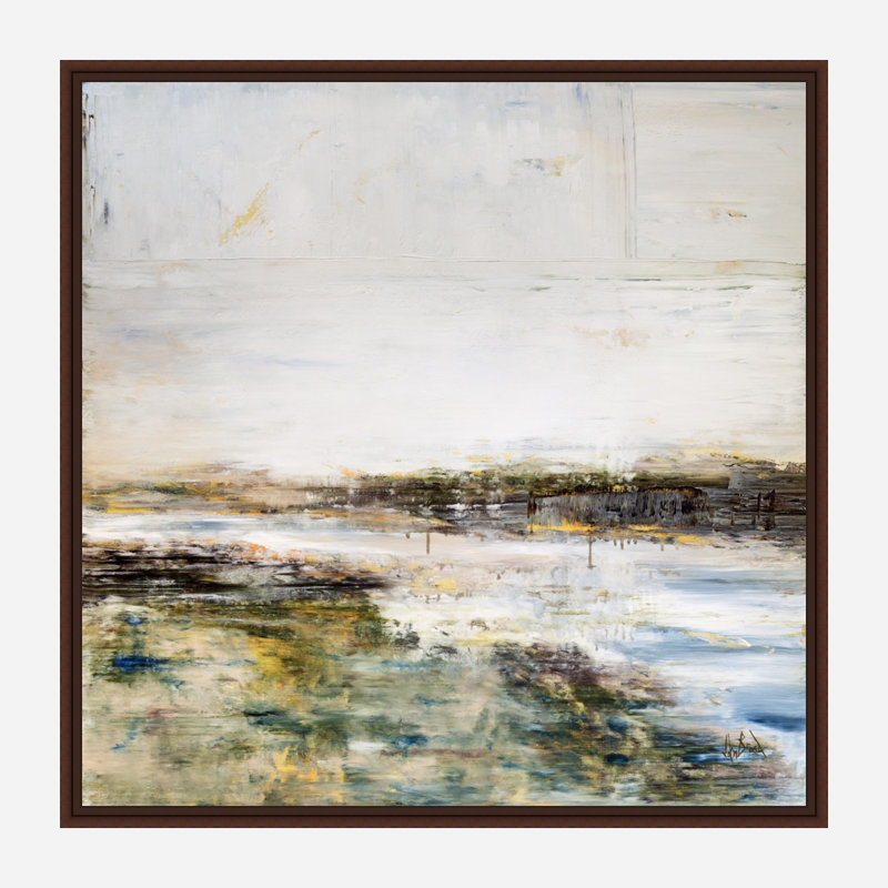 Estuaire - reproduction d'art sur toile, H 20 po x l 20 po x P 1,75 po, Toile avec cadre brun