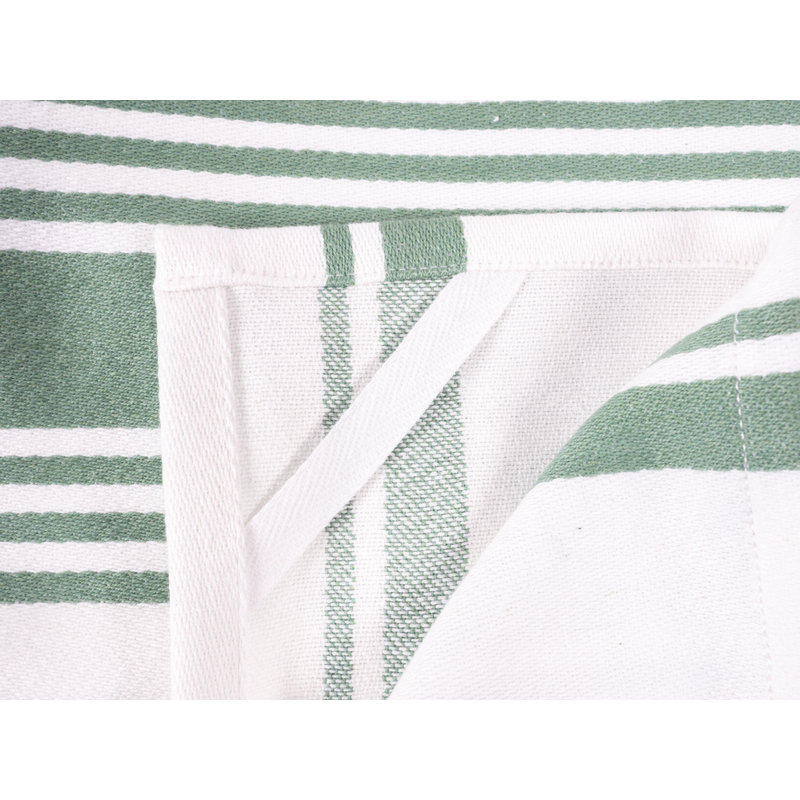 Cotton Stripe Waffle Dish Towel Kitchen Towel, Sage