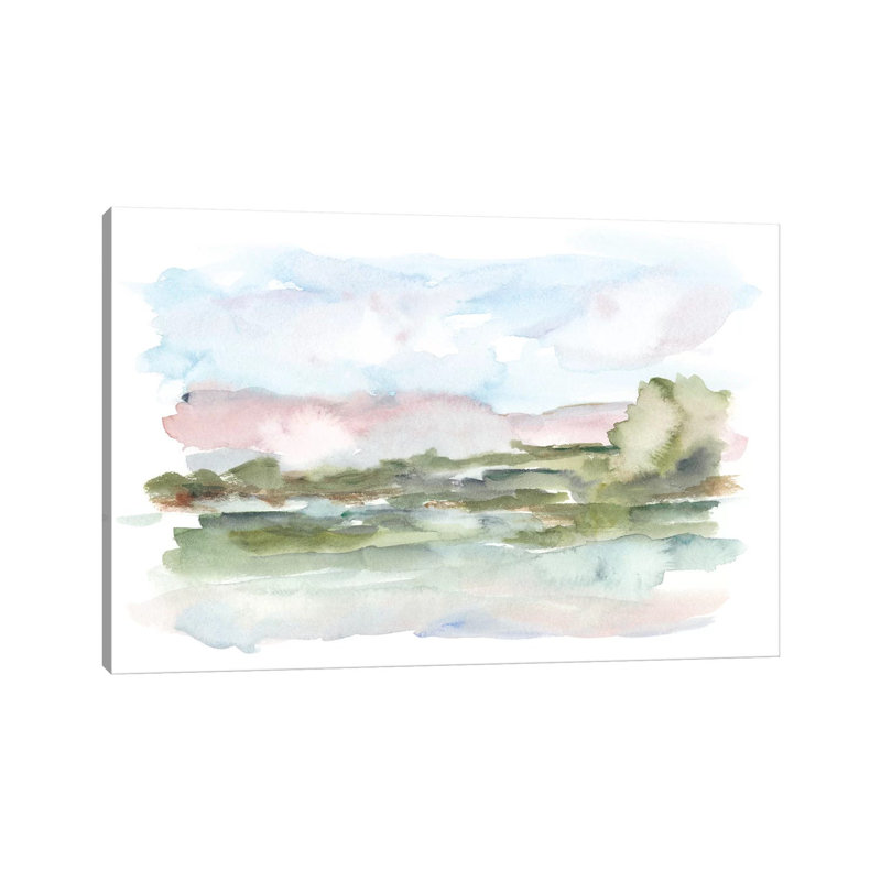 Reproduction d’art « Mountain Watercolor VI » par Ethan Harper, H 8 po x l 12 po x P 0,75 po, Toile tendue, Pas de tapis