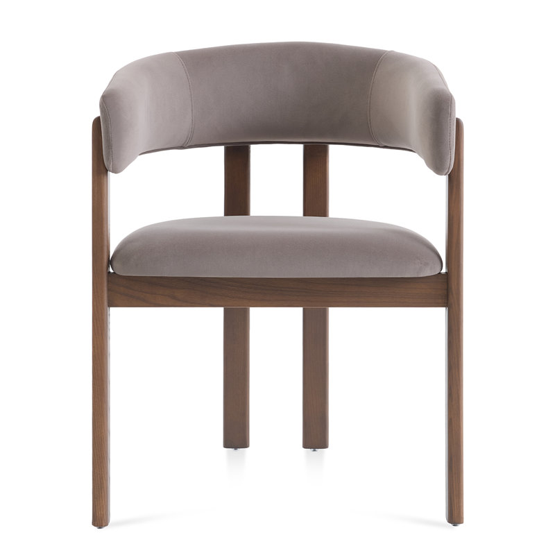 Amara Dark Brown Fabric Dining Chair, Gray
