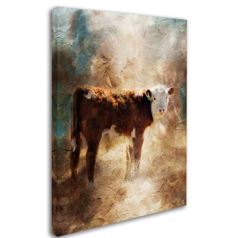 Vidur «Calf in the Sunday Sun», art textuel sur toile tendue, H 32 po x l 24 po