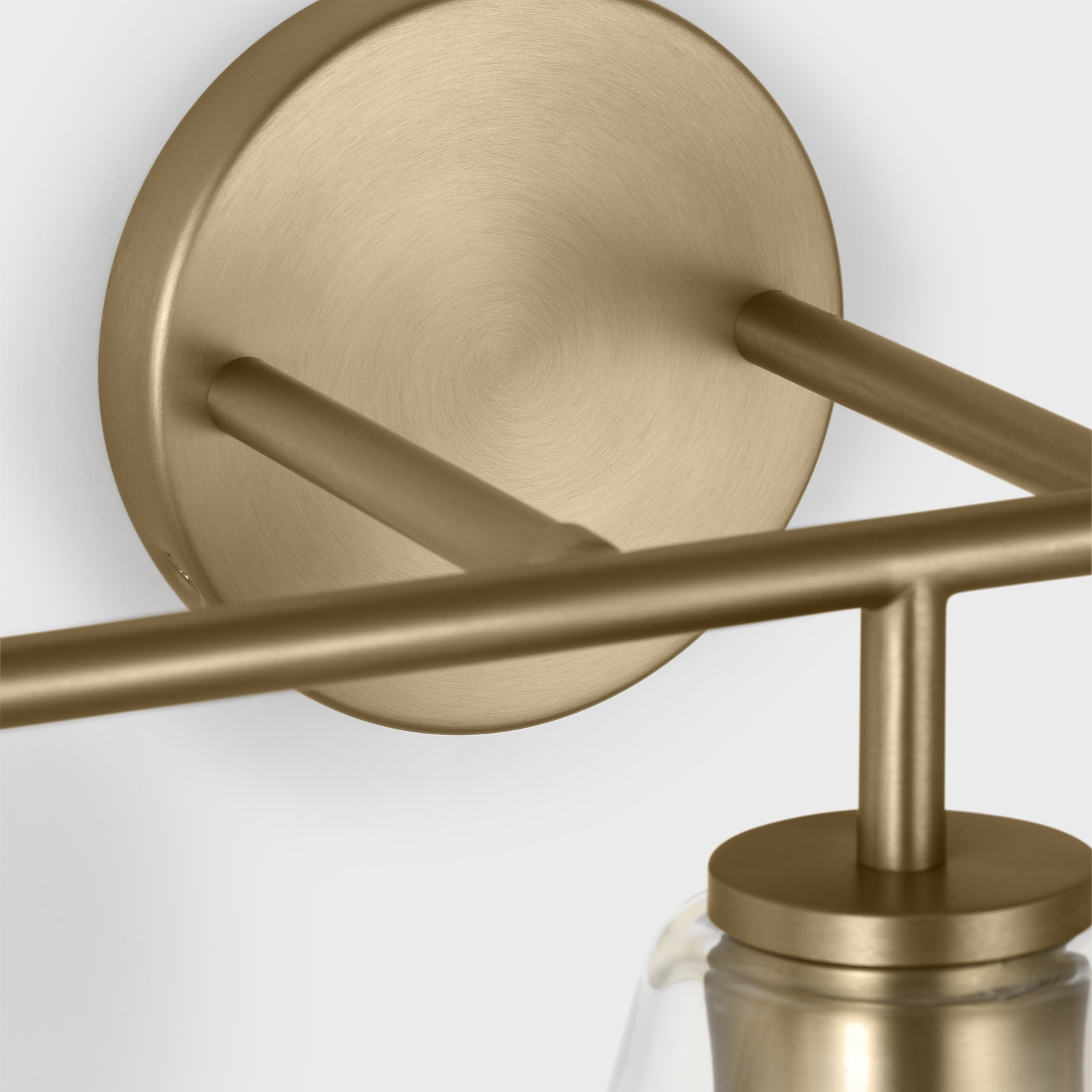 Senda One Light Vanity, Clear, 3, Satin Brass