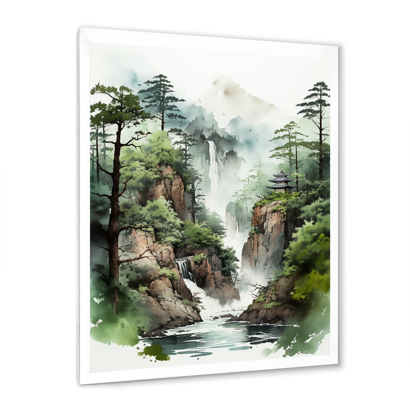 Minimalisme Cliffside Reverie I, H 32 po x l 16 po x P 1 po, Cadre simple blanc