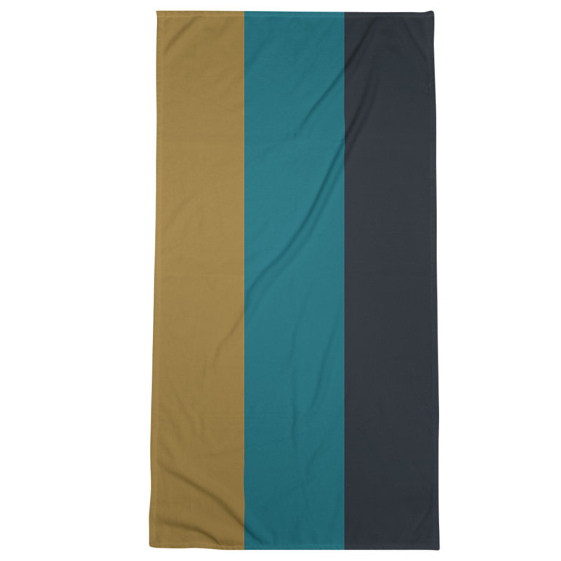 Cotton Blend Beach Towel, Teal/Blue/Black