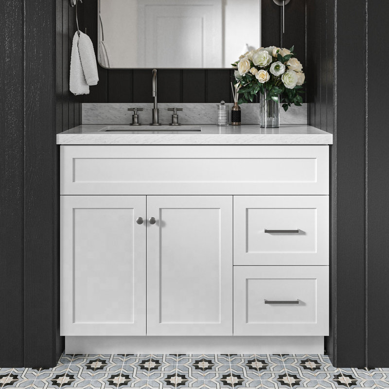Ensemble de meuble-lavabo simple 43 po Hamlet, Blanc