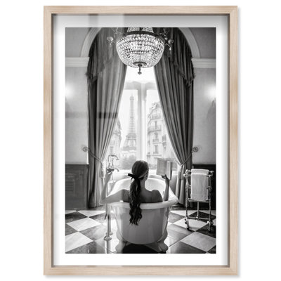 Décoration murale "Her prive I" Shadowbox Print Glam par Notoriart, cadre blond, 37 x 55