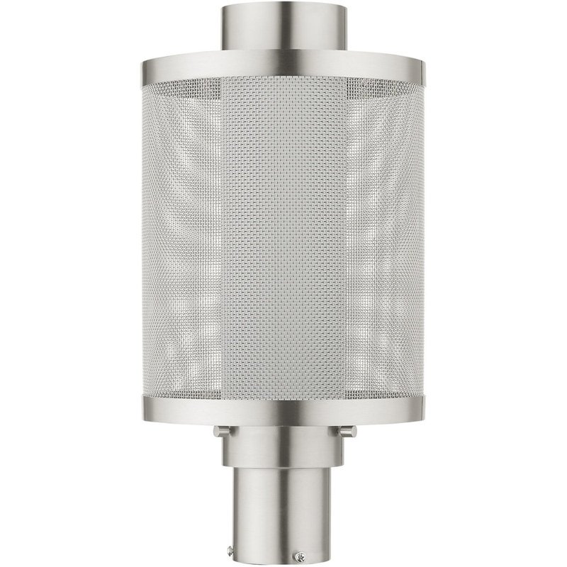 Transparent Lantern Head, Brushed Nickel, 17.5" H x 9" W x 9" D