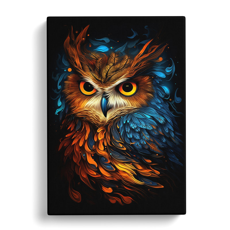 Owl Digital Art - Wrapped Canvas, 50cm H x 35cm W x 3cm D