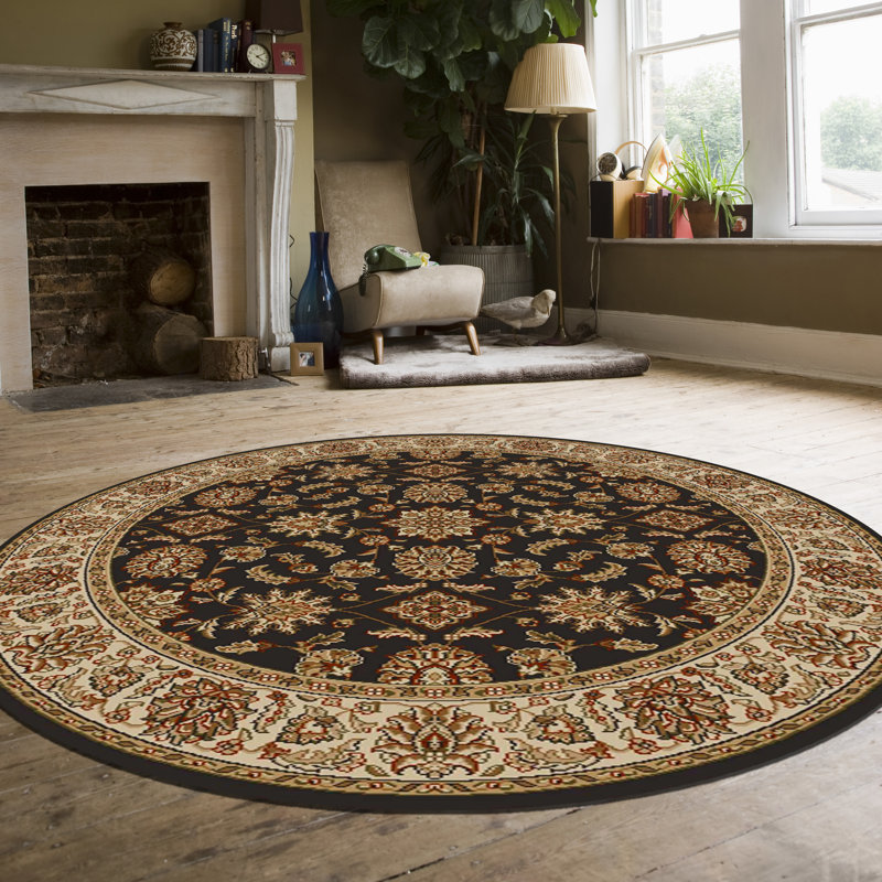 Tapis rond brun / ivoire Como, Rond 8 pi