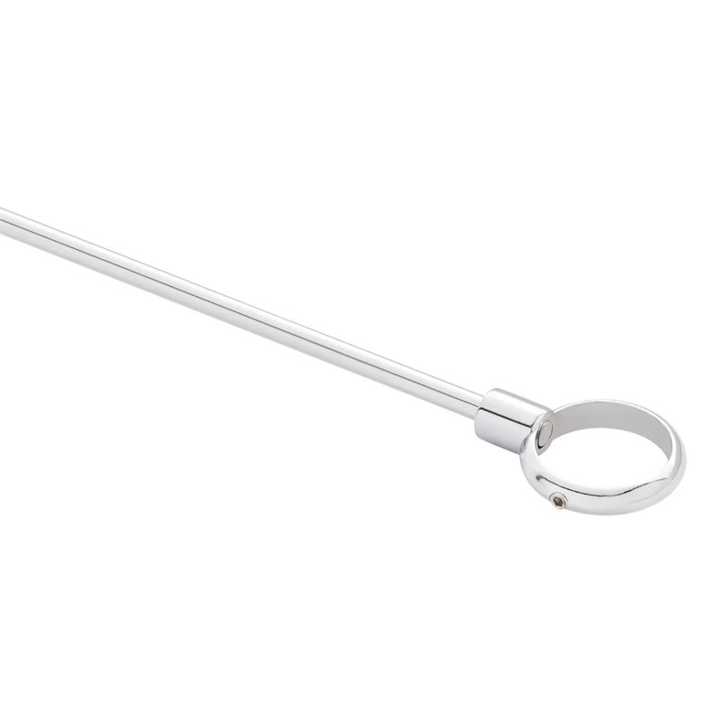 54" Chrome D-Shaped Shower Rod Enclosure with Ceiling Support