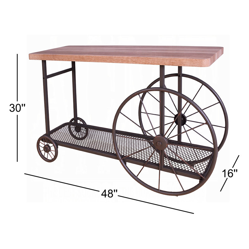Kendig Industrial 48''L Rectangular Sofa Table in Oak & Antique Gray