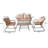 4-Piece Wicker Patio Conversation Set with Cushions - Outdoor Seating for 4-2076649227