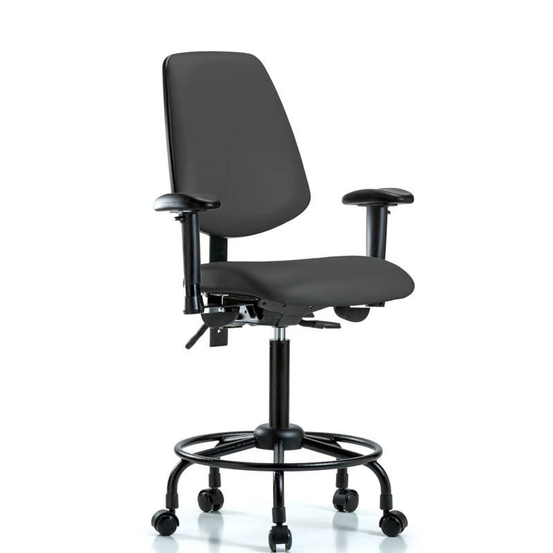 Fauteuil de dessin ergonomique Elyssa, Roulettes, Gris anthracite, Inclus
