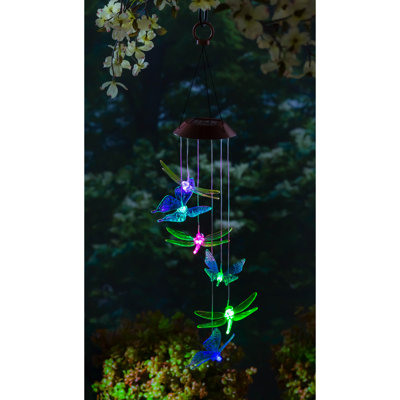 Cyarah Dragonfly and Butterfly Color Changing Solar Mobile