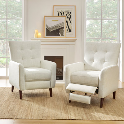 Jessalynn 28.5'' Wide Genuine Leather Manual Club Recliner(Set of 2)