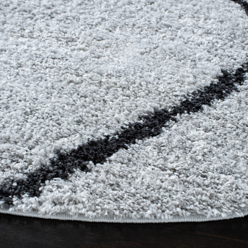 Prager Shag 500 Performance Geometric Rug, Round 6'7"
