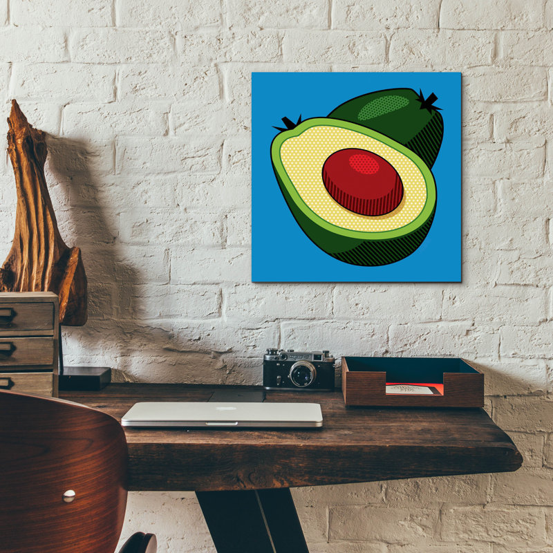 «Avocado On Blue» par Ron Magnes, H 12 po x l 12 po x P 0,13 po