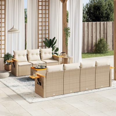  Ensemble de canapé de jardin beige