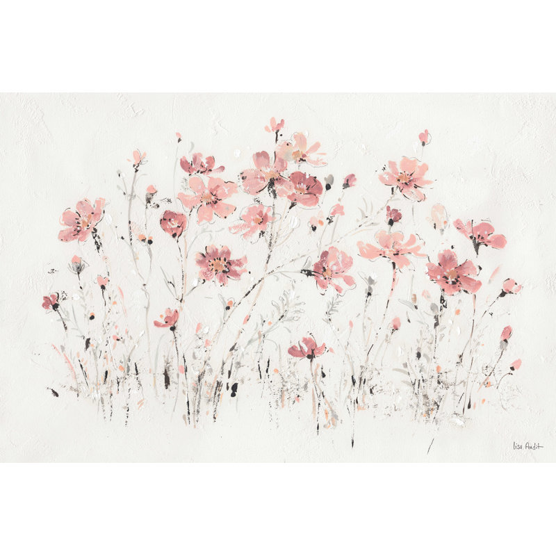Fleurs sauvages I rose, H 24 po x l 36 po