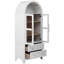 Armoire multifonctionnelle haute arquée avec 2 grands tiroirs et tablettes réglables, blanc