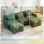 Canapé en chenille 3 places avec repose-pieds mobile (vert)