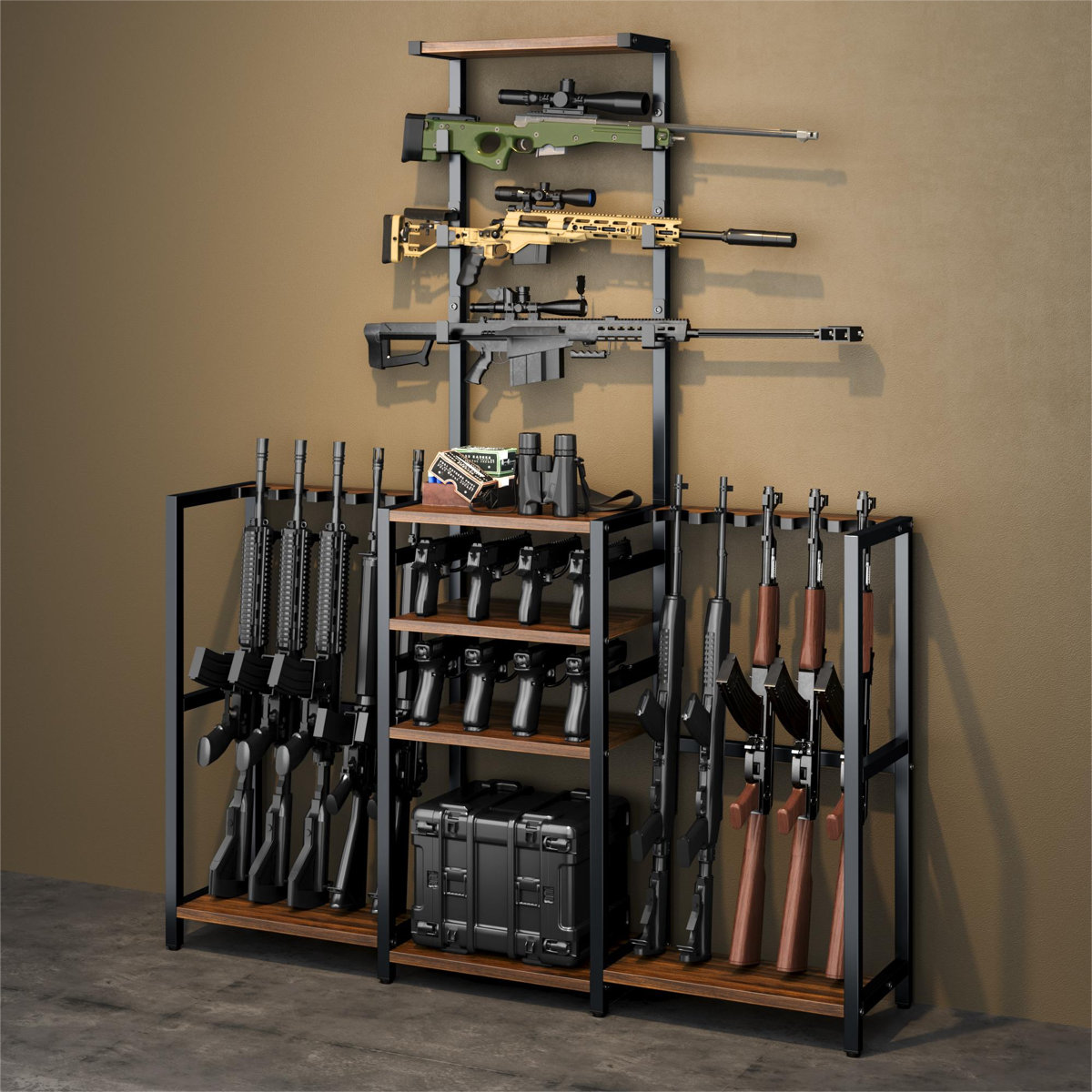 kepptory Indoor Gun Racks, Floor Standing Gun Display Stand, Rustic ...
