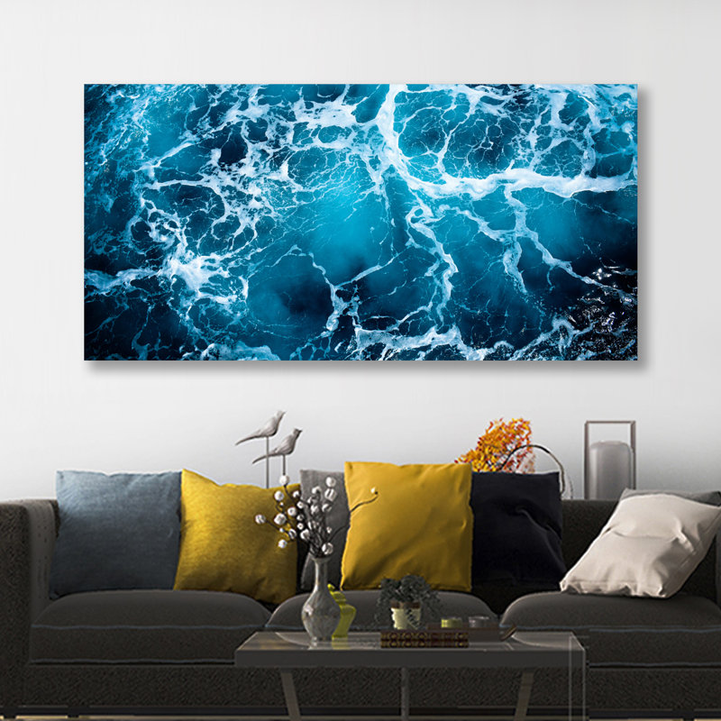 «Abstract Sea Wave», reproduction sur toile encadrée, H 24 po x l 48 po x P 2 po