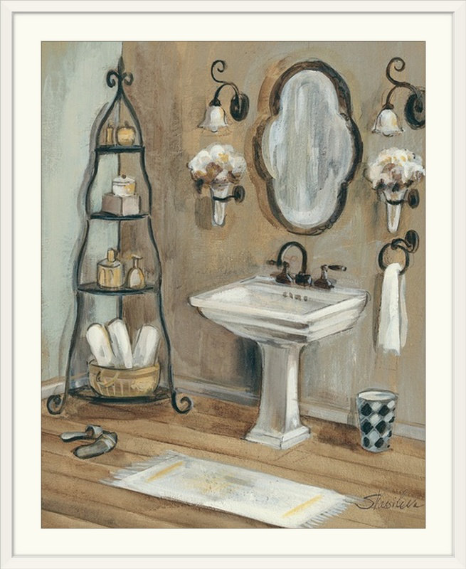 «French Bathroom Bath I» par Silvia Vassileva, reproduction d'art, H 36 po x l 29 po x 1,5 po, Toile
