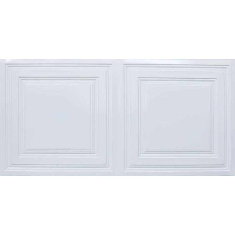 Tuile de plafond économique en PVC blanc, L 24 po x L 48 po, Blanc