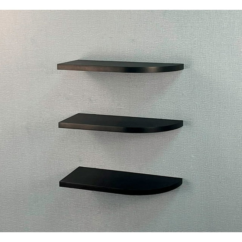 Myrtia 3 Piece Floating Shelf, Black