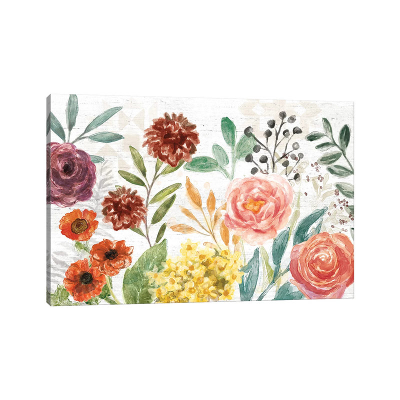 Flower Fest I by Mary Urban - Painting on Canvas, Wrapped Canvas, 66.04cm H x 101.6cm W x 3.81cm D