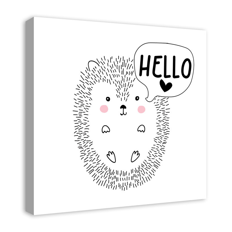 « hello hedgehog », art encadré Anley, H 24 po x l 24 po x P 1,25 po, Toile tendue