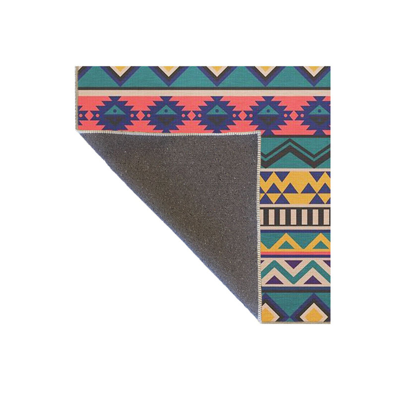 Tapis multicolore à motif géométrique à motifs mélangés, Carré 3 pi 3 po