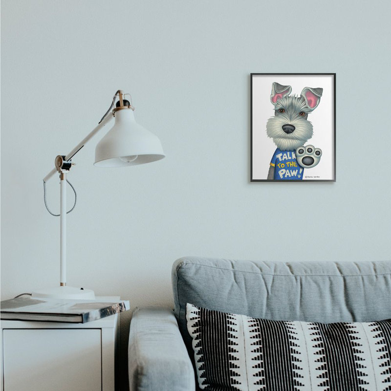 «Sassy Scotty Dog parle à la patte» par Danny Gordan - impression d'art graphique, H 14 po x l 11 po x P 1,5 po